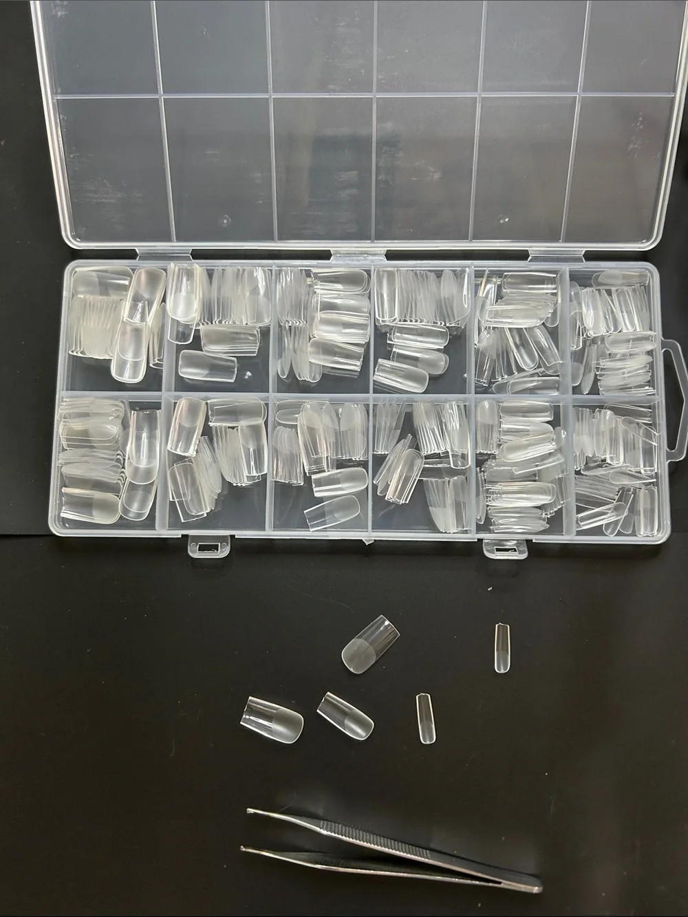 Medium Square Clear False Press On Nails
